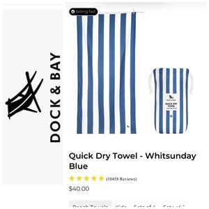 Dock & Bay Quick Dry Towel - Blue Stripes